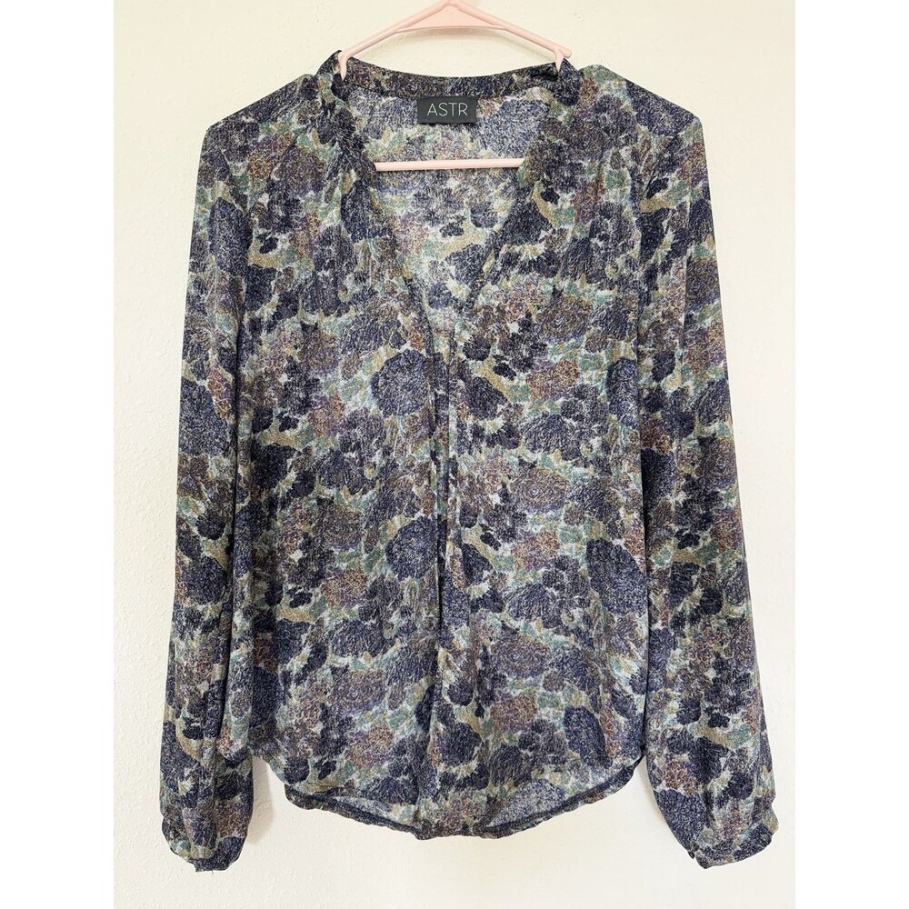 ASTR The Label Floral Revolve Blouse Whimsygoth Romantic Peasant Top size Small